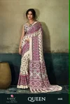 Queen By Rajtex Modal Satin Ajrakh Print Sarees